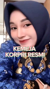 Kemeja Korpri wanita Resmi bahan c40s berlapis furing nyaman dan adem