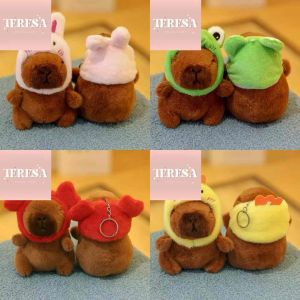 [TERESA ] A220 Rantai Kunci Mainan Plush Capybara Bertopi | Capybara Plush Keychain with Hat | 可爱戴帽子水豚毛绒钥匙扣