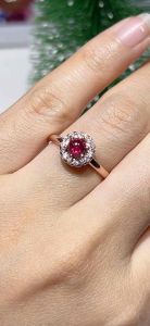 แหวนเงินแท้พลอยทับทิมเนื้อแก้ว(GSH1088)