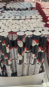 VINTERFINT วินเตอร์ฟินท์ กระดาษห่อของขวัญ ลายซานตาคลอส น้ำเงิน 4x1 ม.