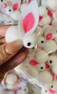 Đèn lồng thỏ ngọc ôm sen bằng bông và kẽm nhung kiểu dreamer catcher kèm đèn led