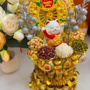 Tháp Mèo ngũ đậu thu hút tài lộc Mèo ngoắc được