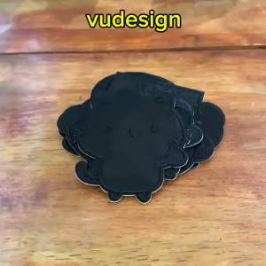 Sticker Dán Vải Sticker Ủi Thêu Quần Áo Balo Màu Đen Hình Mèo Thỏ Gấu Dễ Thương Black Vudesign