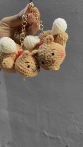 MÓC TREO TÚI XÁCH MÓC KHOÁ HANDMADE LEN CAPYBARA BAY THẺ TAG MAY MẮN