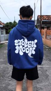 Sweater hoodie BOXY OVERSIZE stolen moon biru
