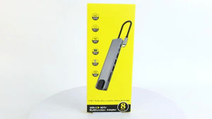 【SG spot】Eight in one docking station multifunctional hub card reader type-C network port USB multiple portstiple ports