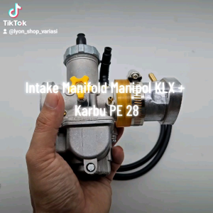 Intek Intake Manipol Manifold KLX Insulator + Karbu PE 28 Paket Murah 2 in 1