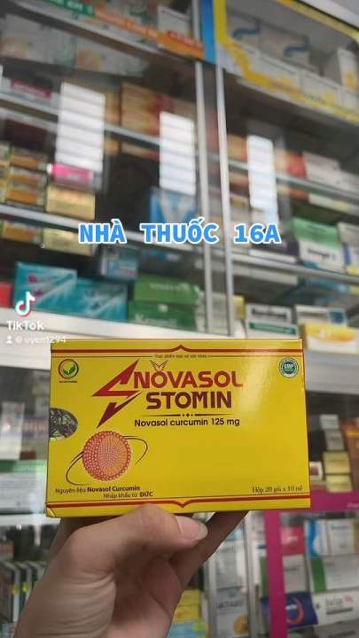 GÓI NGHỆ NOVASOL STOMIN - MIỄN PHÍ VẬN CHUYỂN - NGHỆ NANO CURCUMIN BẢO VỆ NIÊM MẠC DẠ DÀY, GIẢM TRÀO NGƯỢC ACID DỊCH VỊ