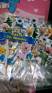 Topper Kue Pororo Custom Nama & Ucapan