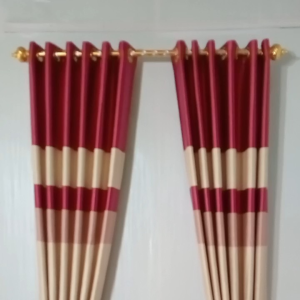 GORDEN BLUDRU MOTIF SALUR KOMBINASI MEWAH KORDEN TIRAI JENDELA /PINTU KAMAR MODEL SMOKRING MINIMALIS