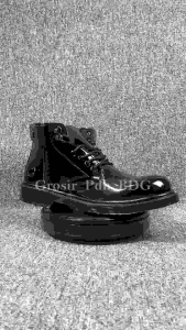 Sepatu PDH Fantopel Pria Dinas Kerja Kantor Security TNI Polri Satpam Tali Resleting Formal Size 38-48