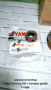 Paket Lonceng 20t & Mangkok Ganda Cage Bentengan Kopling Kampas Ganda Assy Yamaha Jupiter Z1 Vega Force F1 Injeksi