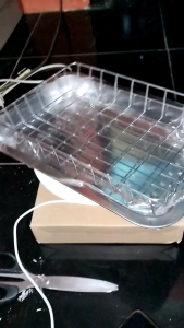 Peniris Minyak Goreng Keranjang Saringan Set Nampan Stainless Steel Serbaguna