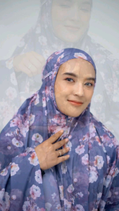 MUKENA TRAVEL MINI POUCH PARASUT KOREA MOTIF SHABBY FLOWERY 2IN1