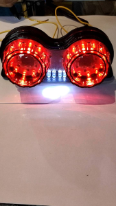 Lampu Stop Sparklet with Bracket 2 Mata Stoplamp Motor Japstyle Retro LED Variasi RXking Harley Cb Gl 110 Byson Vixion Rxking Rxs