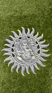 Ganesha Wall Slate WS22 Fiberglass God Realistic 3D Garden Home Art Craft Carving Dinding Hanging Gantung Luck