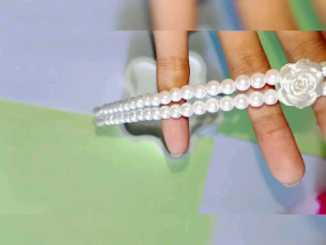 Bando mutiara korea bunga mawar glosi / Bando mutiara double Rose flower bunga mawar pearl / HeadBand HairBand