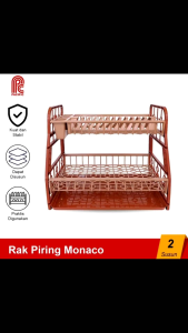 PACIFIC Rak Piring Plastik 2 Susun Monaco Dish Rack Dengan Nampan