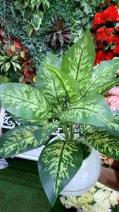 Pohon keladi artificial 18 daun dengan pot bola