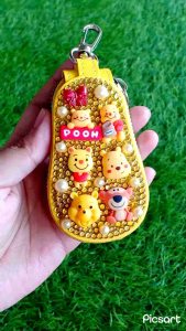 Dompet STNK winnie the pooh | Dompet gantungan kunci mobil motor bling bling