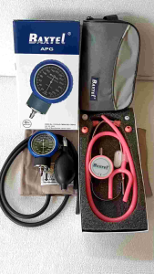 Baxtel APG BLUE Ring Aneroid Sphygmomanometer With PINK DELUXE Stethoscope