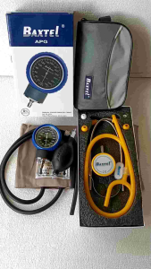 Baxtel APG BLUE Ring Aneroid Sphygmomanometer BP/YELLOW DELUXE Stethoscope