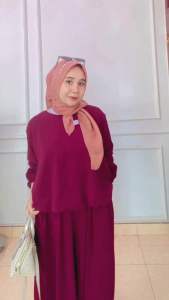Heba Set Setelan Cringkle Wanita Terbaru Kekinian Best Seller Bahan Cringkle Airflow Adem Nyaman Melar