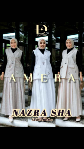 (2oN) DLOVERA AMERA TEZA Baju Vest Atasan Set Rok Wanita Muslimah Amera Set By Dlovera. Nazra Sha