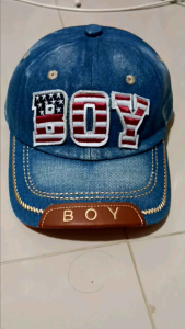 Topi Bisbol Anak 3-8 Tahun Laki & Perempuan BOY Denim Jeans Baseball Hat Import