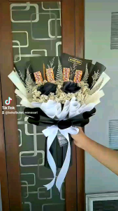 Buket Bunga Kering Aesthetic Valentine Coklat