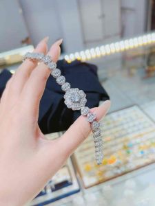 Lắc tay xoàn italy đá tim baguet Kami trang sức sỉ