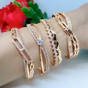 GELANG TITANIUM LAPIS EMAS LAPIS RODHIUM DEWASA