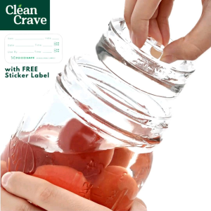 Famillo® Fermentation Glass Weights with Easy Grip Handle (Floral Handle) with FREE Food Storage Sticker Label Heavy Fermentation Weights for Wide Mouth Mason Jars.
