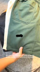 Celana Cargo Broadshot Pendek Pria Bahan Katun Fleece Tebal Lembut