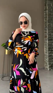 DEVINA DRESS DAUN WARNA DRESS BUSUI RAYON KEKINIAN DRESS TERLARIS