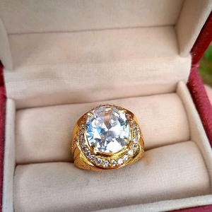 CINCIN BATU WHITE TOPAZ SUPER MEWAH