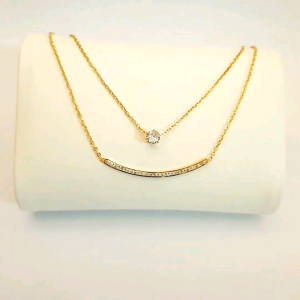 Kalung Titanium 2 Layer Gold Anti Karat Terbaru Xds2602a