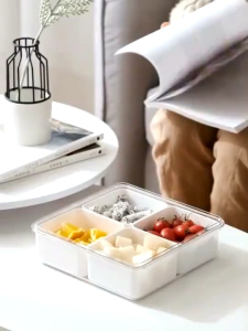 ABP1856 Kotak Makan 4 Sekat / Kotak Makan Sekat / Tempat Penyimpanan Makanan Sayur Buah Daging