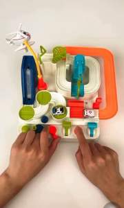 Kids race track boy toy Intelligence Mechanical Adventurous Car Railway Track Kids (4car) 汽车闯关大冒险