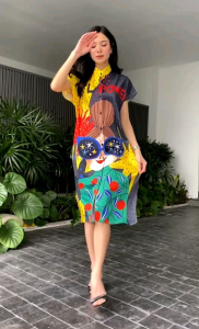 ชุดเดรสคอจีน แขนเบิ้ล งาน Order พิมพ์ลาย สวยไฮโซววว ทั้งตัว เต็มๆ แน่นๆ เน้นๆ หน้า/หลัง งานคุณภาพ Best Quality เนื้อผ้าไหมอิตาลีเนื้อดี 💫💫 ดีไซด์แต่งกระดุมเรียงยาว สีสดและทรงสวยมากกกก * รุ่นนี้ หยิบมาใส่ได้บ่อย ได้นาน เป็น Everyday Look ได้เลยนะค้า **