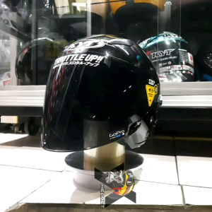 Paket Ganteng Helm KYT Galaxy solid Black metalic flat Visor Venom dark smoke