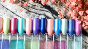 Set bột tráng gương kim loại chuyên dụng làm nail 12 màu như hình