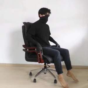 Boss Chair Director Chair Office Chair CEO Solid Wood Base Adjust High Ergonomic Leather Quality-Kerusi Pengarah