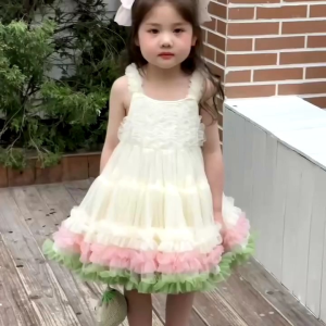 2-8Y girls children soft tulle princess dress