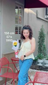 เสื้อสายเดี่ยว ลายสก็อตผูกโบว์หน้า เสื้อแฟชั่น