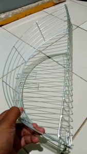 Peniris Gorengan Stainless Ukuran 17x35x9 cm – Rak Tirisan Dapur Model Setengah Lingkaran – Anti Karat & Kuat