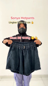 BOLLO JUMBO HOTPANTS CELANA PENDEK WANITA JEANS BB 90 - 110Kg