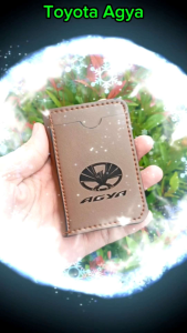 [HCT03 AGYA] Dompet Kunci STNK Remote Kartu Etoll Gantungan Kunci Keyless Mobil Bahan Besi Stainless Kulit Toyota Agya