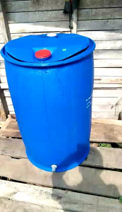 Toren Air 200 Liter / Derum Plastik Biru Pakai Pip 3/4 Siap Isi Air