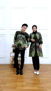 KEMEJA BATIK PRIA LENGAN PANJANG BATIK PREMIUM BATIK PRIA MOTIF KAWUNG SAGE GREEN KHARISMA BATIK